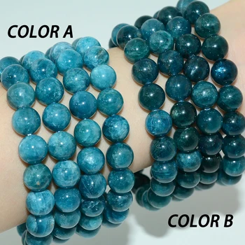 Натуральный Синий Апатит, Рассыпчатые круглые бусины, браслет 10 мм-10,4 мм для изготовления браслета своими руками