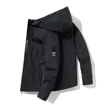 Мужская повседневная спортивная куртка с капюшоном, модная ветрозащитная и непромокаемая новая осенне-весенняя одежда Y2K, пальто-парка