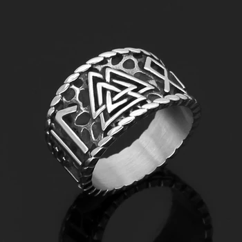 Скандинавский символ викинга Одина, амулет из валькнута, Кольцо из нержавеющей стали с подарочным пакетом Valknut