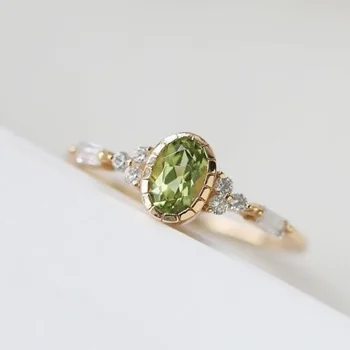 Легкие, роскошные, свежие, оливково-зеленые кольца с драгоценными камнями для женщин, винтажный дизайн, высококачественное обручальное кольцо, серебряные украшения