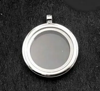 1 шт./лот Серебристый цвет, обычный Круглый стеклянный кулон с магнитом, плавающий медальон из сплава 30 мм, подходит для плавающих цепочек с подвесками-медальонами