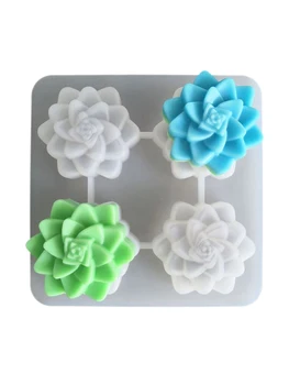Силиконовая форма для торта с 4 отделениями, Мясистая Силиконовая форма для мыла с одним отверстием для изготовления мыла