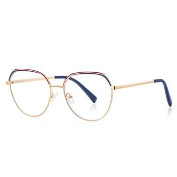 55-миллиметровые ретро-очки с голубым светом В многоугольной металлической оправе, женские и мужские модные очки, очки Унисекс 3098