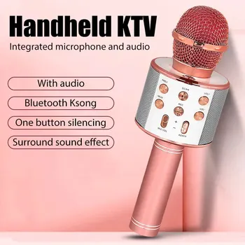 WS858 Профессиональный Ручной Беспроводной Караоке-Микрофон USB Динамик Микрофон для Детского Музыкального Плеера Поющий Рекордер KTV