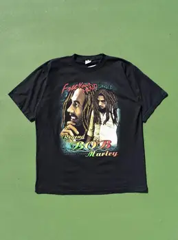 Винтажная мужская футболка с Бобом Марли, XL, черная, 90-е, бутлег, рэп, редкий стиль