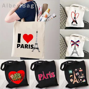 Флаг Да Здравствует Франция, Любовное Сердце, Париж, Экскурсия с письмом, Эйфелева башня, Ретро Французские женщины, девушки, Холщовые сумки, сумки через плечо, книги, сумки