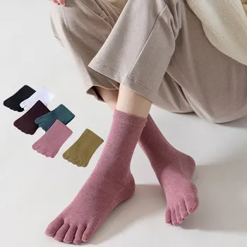 Всесезонные однотонные носки для ног из хлопка, индивидуальные дышащие спортивные носки, черно-белые женские носки средней длины
