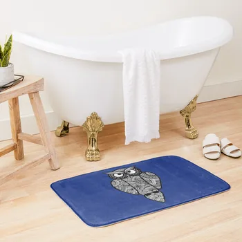Коврик для ванной Zentangle Owl (темно-синий), Противоскользящий для туалета, коврик для аксессуаров для ванной
