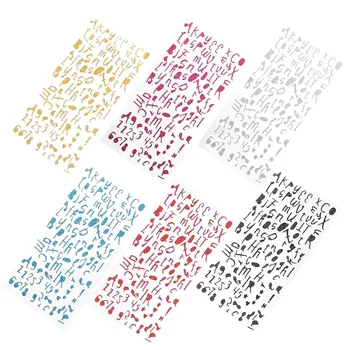 6 листов многофункциональных наклеек с буквами, декоративные буквы, цифры, наклейки, клейкие наклейки с буквами