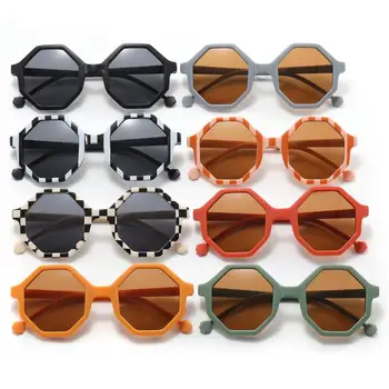 2023 Детские Милые Полосатые солнцезащитные очки Polygon UV400 для маленьких девочек, солнцезащитные очки для защиты от солнца на открытом воздухе, Детские очки для защиты глаз