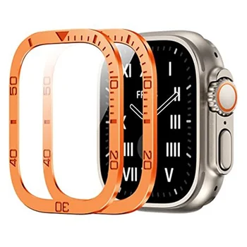 Для Apple Watch Ultra 49 мм Защитная Пленка Для Экрана Из Металлического Алюминиевого Сплава + HD Закаленное Стекло iWatch Series 8 49 мм Аксессуары
