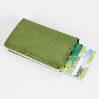 dhl или FedEx 50шт 2018 Мужчин и женщин, винтажный мини-кошелек из искусственной кожи, деловой алюминиевый кошелек для кредитных карт