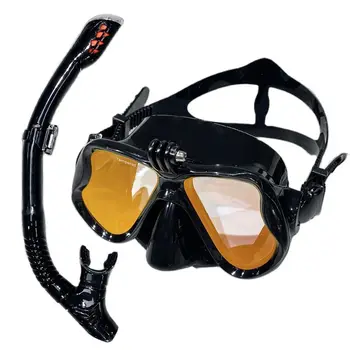 Маска для дайвинга с креплением для спортивной камеры, силиконовая маска из закаленного стекла с гальваническим покрытием безопасна и удобна