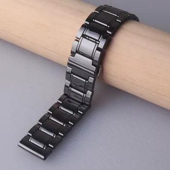 Высококачественный Ремешок Для Часов Полностью Черный Ремешок Для Часов Польский Керамический 20мм 21мм 22мм 23мм 24мм Для Samsung Apple Smart Wrist Quick Release