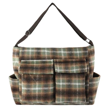 Женская модная сумка через плечо, стильная сумка через плечо большой емкости, регулируемый ремень, простая хозяйственная сумка с несколькими карманами, шикарная сумка-хобо
