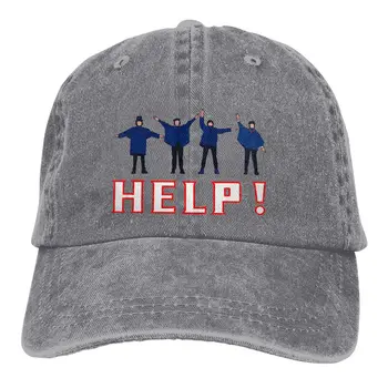 Застиранная мужская бейсболка Help Trucker Snapback Caps, папина шляпа, шляпы для гольфа The Beatle Band