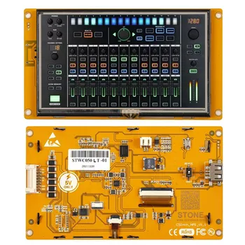 SCBRHMI 5-Дюймовый Полноцветный ЖК-дисплей HMI Резистивный Сенсорный Экран Встроенный RTC С Портом RS232 для Arduino