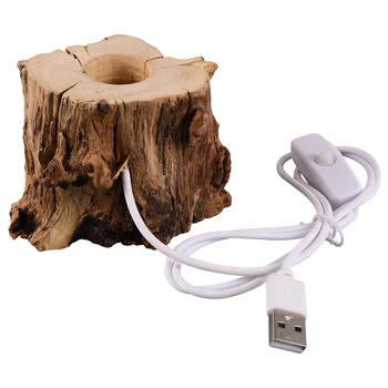 Деревянная подставка для хрустальных шаров, подставка для ночника в форме пенька, USB-держатель для зарядки светодиодной лампы
