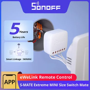 SONOFF S-MATE2 Extreme Switch Mate С локальным управлением Механический переключатель Поддерживает Двустороннее Дистанционное управление eWeLink МИНИ-размера через MINIR4