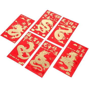 Новогодние Красные Конверты, Счастливые Деньги, Благословляющие Красные Карманы, Новогодние Украшения для Китайской Весенней Новогодней Свадебной церемонии
