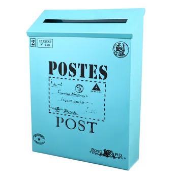 Коробка для газет 1шт-почтовые ящики снаружи водонепроницаемые синего цвета