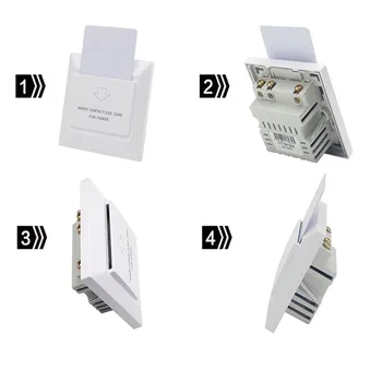 НОВЫЙ белый гостиничный карточный переключатель 13,56 МГц IC s50 f08 14443a 180 ~ 250 В 30A вставьте карту для приема питания RFID-карты гостиничный переключатель