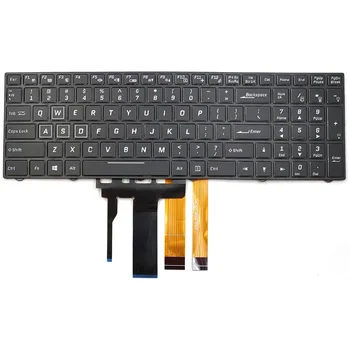 Новая клавиатура для ноутбука Clevo PA70EP6 PA70EP6-G PA70ES PA71EP6 PA71EP6-G EVO16-S Черного цвета С подсветкой, С Рамкой и 4 Кабелями