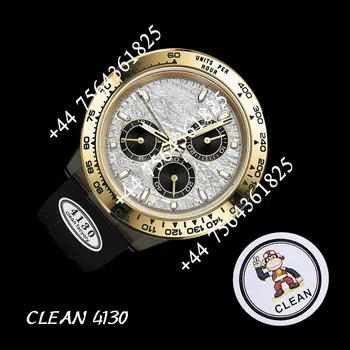 Механизм CLEAN Factory 4130 7750, полный комплект, корпус для часов 904L, браслет для часов, безель тахиметра, черный циферблат для сборки 116520