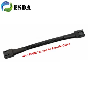 удлинительный кабель питания для охлаждения пк с 4-контактным ШИМ-вентилятором 2510 с черными рукавами длиной 25 см.