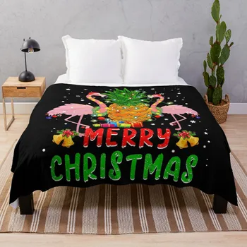 Рождественская елка с фламинго, ананас, Рождественский свет, Веселое Рождественское одеяло, Свободное одеяло, одеяла для кровати