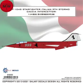 1/48 итальянского истребителя F-104 Starfighter 9th Stormo Caccia Intercettori Наклейка для Kinetic