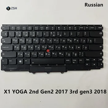 Новый RU Русский Для Lenovo ThinkPad X1 Yoga 2-го Поколения 2 2017 3-го Поколения 3 2018 Клавиатура Ноутбука С подсветкой