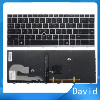 Клавиатура с американской раскладкой для ноутбука с подсветкой - L14377-001 для HP Elitebook 840 G5