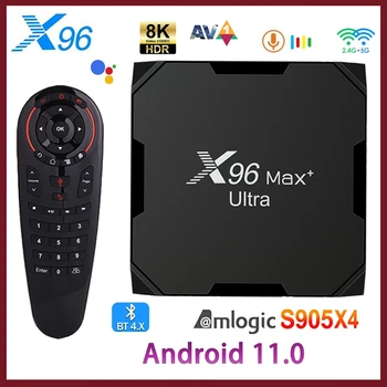 X96 Max Plus Ultra Smart TV Box Android 11 Amlogic S905X4 4G 32G/64G BT 2,4 G/5G Двойная Поддержка Wifi AV1 8K 4K Медиаплеер