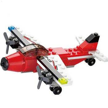 85006 Городской пожарный патрульный самолет, наборы строительных блоков, модель самолета, кирпичи, развивающая игрушка для детей, подарок на день рождения