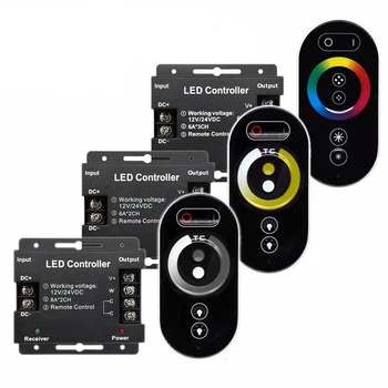 18A Full Touch Wireless RF Remote LED Controller Диммер для DC12-24V 5050 3528 cob LED Strip Light Одноцветный CCT RGB RGBW