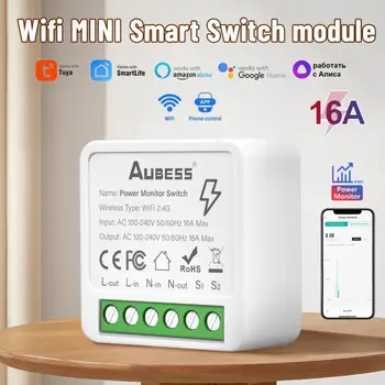 Tuya Smart Mini Tuya Wifi Переключатель Tuya Wifi Tuya Smart Switch Модуль Tuya Wifi 16a 2-полосное Управление для Alexa Home Alice