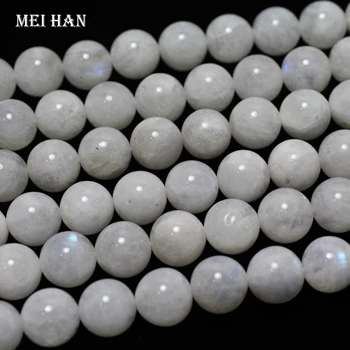 Meihan оптом (1 прядь/комплект /) натуральный А + лунный камень 9,5-10,5 мм гладкие круглые рассыпчатые бусины для дизайна ювелирных изделий