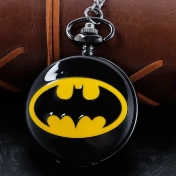 Карманные кварцевые часы Black Bat Animation, Высококачественное ожерелье Унисекс, ювелирные изделия, мужские и женские подарки Religio Masculino