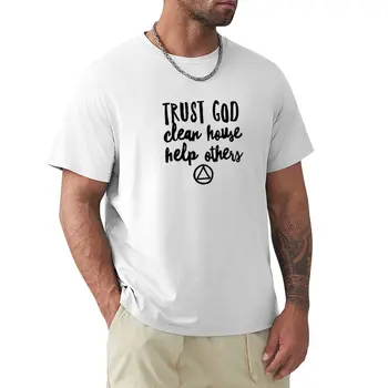 Доверяй Богу, Наводи Порядок в Доме, Помогай другим Футболка милая одежда винтажная одежда Мужские футболки