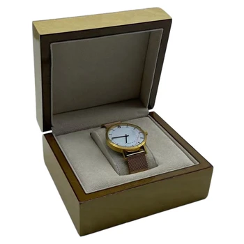 Деревянная коробка для хранения часов с откидной крышкой, окрашенная глянцевой краской