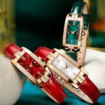 Женские часы с квадратным циферблатом, винтажные часы для платья, Модные кварцевые наручные часы Montre Femme Luxe De Marque