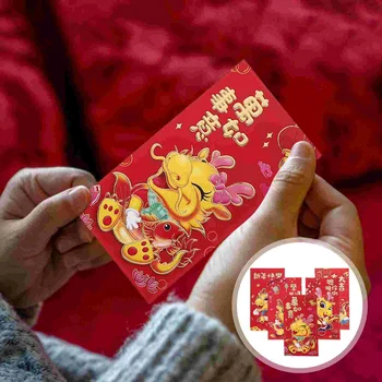 30шт Красных Конвертов с Китайским Драконом Новогодние Красные Конверты Новогодние Красные Пакеты (Смешанный Стиль)