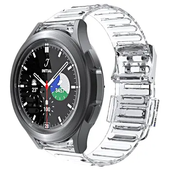 Прозрачный ремешок для Samsung Galaxy Watch 4/Classic/46 мм/42 мм/40 мм/44 мм Прочный Чехол из ТПУ + браслет Galaxy Watch 4 ремешок