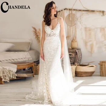 Шикарные Очаровательные свадебные платья CHANDELA, свадебное платье на бретельках 