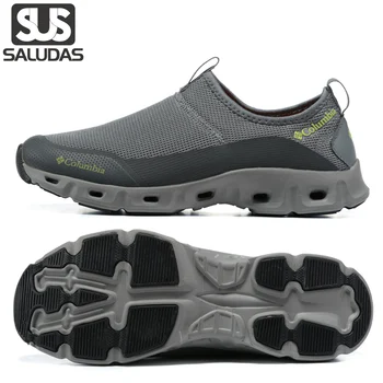 SALUDAS/ Повседневная треккинговая обувь, мужская уличная летняя водная обувь без шнуровки, пляжная обувь для босиком, легкие походные кроссовки для кемпинга для мужчин