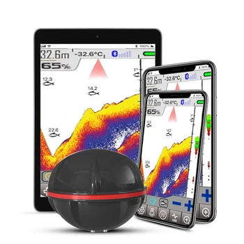Умный беспроводной эхолот, GPS смартфон, Морская лодка, Озерный планшет, морское приложение, IOS Android, 125 кГц, 60 М