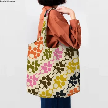 Модная сумка-головоломка с цветочным принтом, Мультиклассическая сумка-тоут для покупок Orla Kiely, холщовые сумки через плечо для покупок в продуктовых магазинах, Сумочка