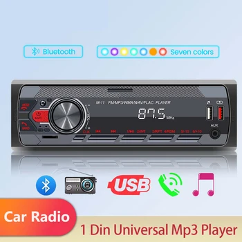 Универсальное Автомобильное Радио 1 Din Bluetooth Авторадио Стерео 12V MP3 Аудиоплеер В приборной панели AUX/FM/USB/BT Поддержка Поиска Автомобильного Голосового Помощника