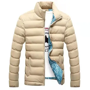 Новое осенне-зимнее мужское облегающее хлопчатобумажное пальто со стоячим воротником 2021 года для теплых Корейских повседневных хлопчатобумажных пальто